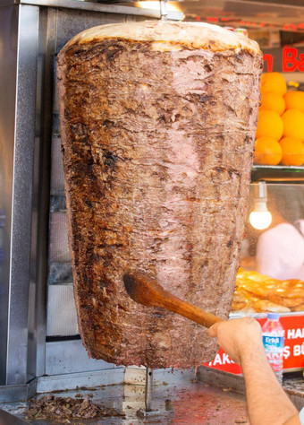 传统的土耳其Doner烤肉串烤肉<strong>串串</strong>肉扦土耳其厨房街食物