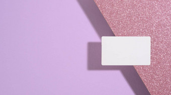 空白矩形业务卡谎言现代紫色的背景表纸影子