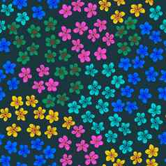 无缝的模式开花日本樱桃樱花织物包装壁纸纺织装饰设计邀请打印礼物包装制造业彩色的花绿色背景