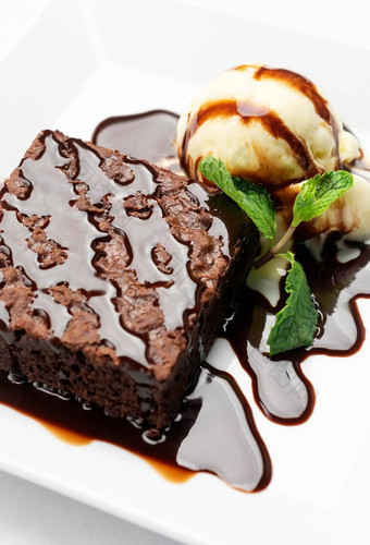 素食主义者巧克力巧克力蛋糕甜点无乳糖香草冰奶油