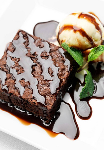 素食主义者巧克力巧克力蛋糕甜点无乳糖香草冰奶油