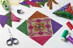 三角形块织物铺设形状拼接而成块缝纫绗缝配件