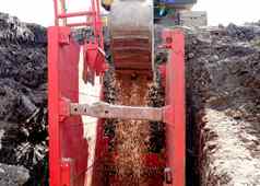 挖掘机填充浸挖掘支持沟盒子管床上用品(2008年)砾石安装排水管