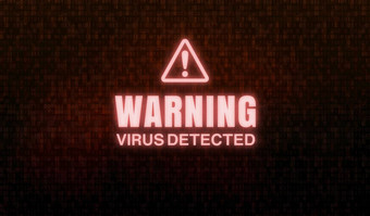 警告标志屏幕<strong>电脑病毒</strong>黑客