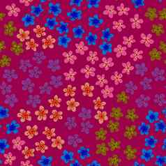 无缝的模式开花日本樱桃樱花织物包装壁纸纺织装饰设计邀请打印礼物包装制造业彩色的花红色的背景