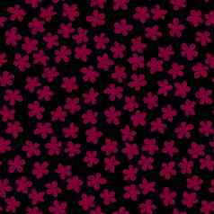 无缝的模式开花日本樱桃樱花织物包装壁纸纺织装饰设计邀请打印礼物包装制造业樱红色花黑色的背景