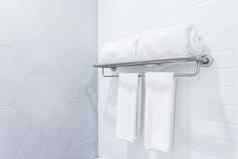 清洁毛巾悬挂器墙浴室室内背景