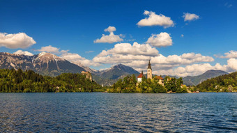 湖流血玛丽教堂假设小岛流血斯洛文尼亚欧洲教堂假设流血斯洛文尼亚湖流血圣诞老人玛丽教堂流血斯洛文尼亚