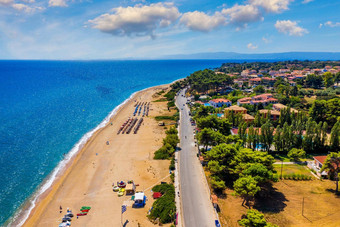 规模前海滩位置希腊岛凯法利尼亚岛壮观的视图海滩规模规模海滩软沙子绿松石水凯法利尼亚岛希腊