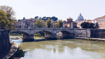 天际线桥蓬特维托里奥emanuele经典体系结构<strong>罗马</strong>梵蒂冈城市风景台伯河河