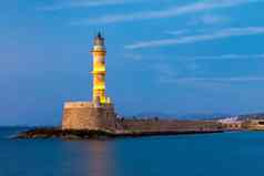 威尼斯港口灯塔港口有关日落克里特岛希腊威尼斯灯塔有关希腊灯塔威尼斯港口有关希腊