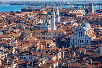 <strong>威尼斯</strong>全景空中视图红色的屋顶葡萄园意大利空中视图密集的中世纪的红色的屋顶<strong>威尼斯</strong>意大利