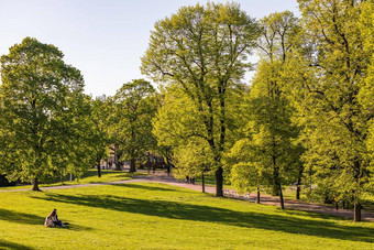 春天视图是公园布拉格捷克共和国春天布拉格布拉格美丽的是公园望风果园阳光阳光明媚的景观受欢迎的旅游目的地布拉格捷克共和国