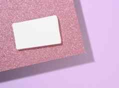 空白矩形业务卡谎言现代紫色的背景表纸影子
