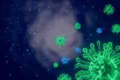 呈现显微镜细胞冠状病毒关闭显微镜病毒细胞