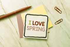 笔迹文本爱春天业务展示告诉强大的感情季节的想法新鲜的概念有创意的通信富有成效的心态笔