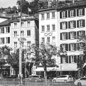 古董单色视图历史小镇街道建筑主要火车站苏黎世中央火车站瑞士体系结构旅行目的地苏黎世瑞士