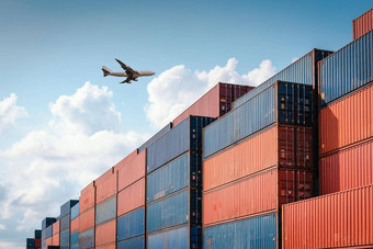 容器货物港口船院子里存储处理物流运输行业行叠加容器运费进口出口分布仓库航运物流运输工业