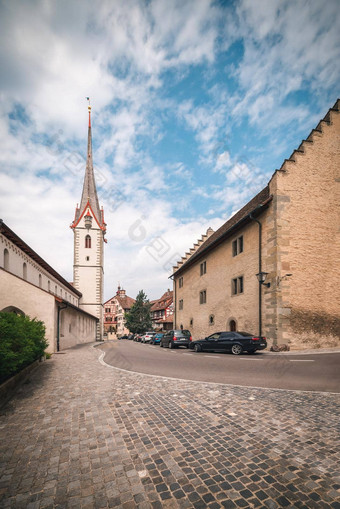 城市景观小镇<strong>历史</strong>建筑斯坦<strong>大</strong>黄 酸城市瑞士美丽的古老的教堂体系结构瑞士文化日光旅行<strong>历史</strong>著名的的地方瑞士