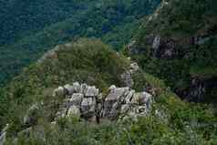 石头悬崖密集的丛林亚洲没有自然