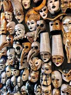 威尼斯狂欢节面具墙商店威尼斯葡萄园意大利