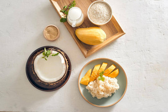 泰国食物芒果黏糊糊的大米成分