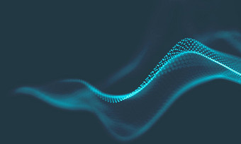 摘要音乐背景大数据粒子流可视化科学信息图表未来主义的插图声音波声音可视化