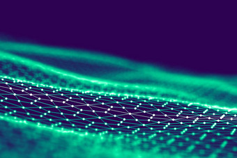网络技术背景未来主义的科技蓝色的背景低聚线人工情报冰冷空间插图