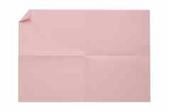 粉红色的颜色空白折叠纸白色背景