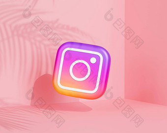 梅利托波尔乌克兰6月新浪微博标志图标摄影社会媒体应用程序粉红色的背景热带叶子阴影渲染