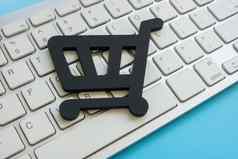 购物车键盘象征在线电子商务