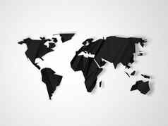 多边形黑暗灰色的世界地图