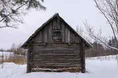 木建筑澡堂村传统的外奥因俄罗斯风格