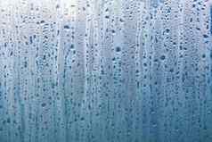 纹理雨滴玻璃湿透明的表面