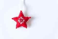 圣诞节一年装饰红色的软明星刺绣