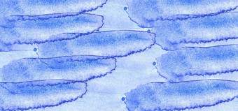 摘要蓝色的波浪水彩绘画装饰设计元素