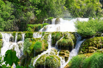 美丽的<strong>瀑布</strong>克尔卡国家公园克罗地亚