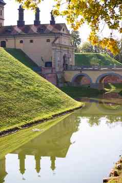 部分城堡背景绿色沼泽垂直建筑复古的建筑
