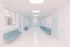 医院走廊等待椅子国