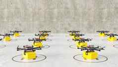 drones准备好了包交付未来交付概念