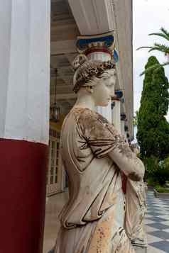 雕像希腊神话缪斯女神阿基利翁宫科孚岛希腊