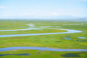 绕组河流梅多斯照片bayinbuluke草原<strong>新疆</strong>中国