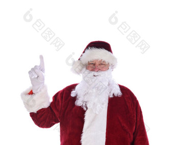 圣诞老人老人指数手指空气指出数量手势孤立的白色
