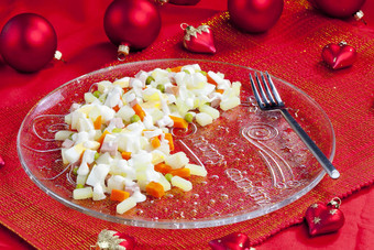 传统的捷克圣诞节土豆沙拉