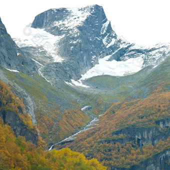 景观Melkevollbreen冰川约斯特达尔斯布林国家
