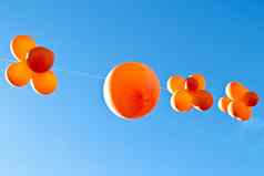 橙色气球庆祝queensday荷兰