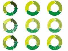 箭头圈可持续发展的绿色颜色