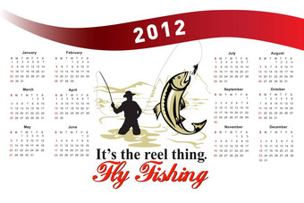 钓鱼海报日历鳟鱼鱼