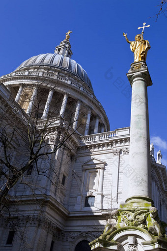 保罗斯大教堂雕像圣保罗伦敦