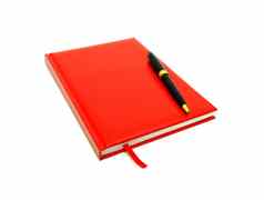 红色的日记笔白色